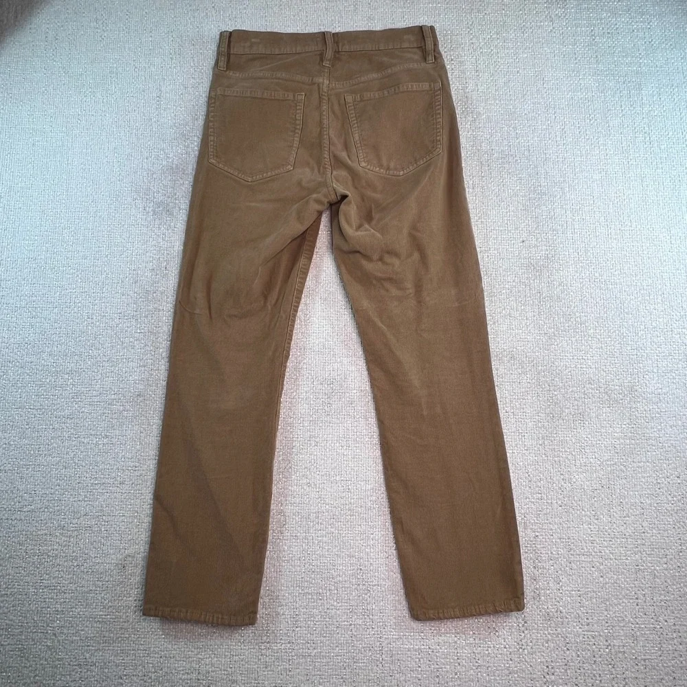 J.Crew‎ Vintage Slim Straight Corduroy Pants Womens 27 Khaki Tan Mid Rise Casual